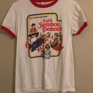 Steven Rhodes Let’s Summon Demons ringer T-shirt